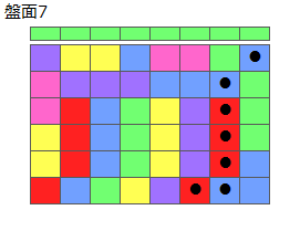 連鎖のタネ2
ネクスト緑
最大なぞり消し8個
同時消し係数1倍
盤面7
特殊なぞり