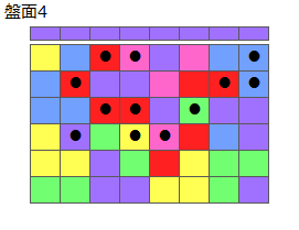 連鎖のタネ2
ネクスト紫
最大なぞり消し12個
同時消し係数4倍
盤面4
特殊なぞり