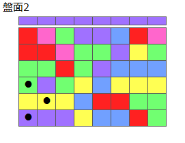 連鎖のタネ2
ネクスト紫
最大なぞり消し5個
同時消し係数1倍
盤面2
特殊なぞり