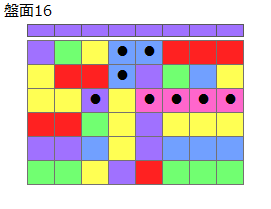 連鎖のタネ2
ネクスト紫
最大なぞり消し8個
同時消し係数1倍
盤面16
特殊なぞり