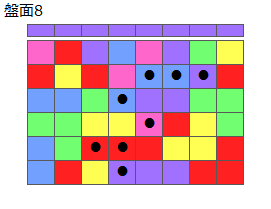 連鎖のタネ2
ネクスト紫
最大なぞり消し8個
同時消し係数1倍
盤面8
特殊なぞり
