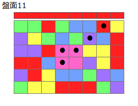 連鎖のタネ2
ネクスト赤
最大なぞり消し5個
同時消し係数1倍
盤面11
特殊なぞり