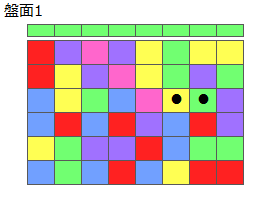 とくべつルール1
ネクスト緑
最大なぞり消し5個
同時消し係数1倍
盤面1
特殊なぞり