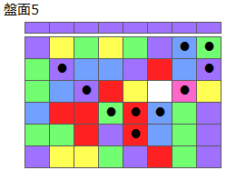 とくべつルール3
ネクスト紫
最大なぞり消し12個
同時消し係数6倍
盤面5
特殊なぞり